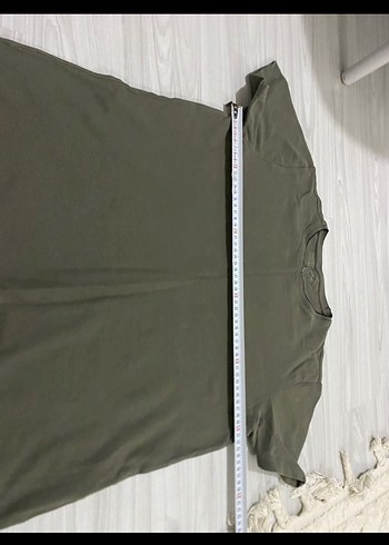 Erkek Keten Kısa Kollu Haki Tişört - Görsel 5