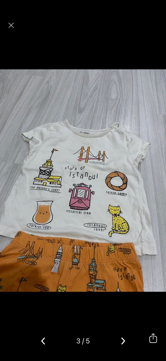 Bebek Erkek Kısa Kollu İstanbul Baskılı Takım - Görsel 3