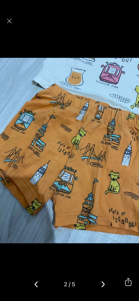 Bebek Erkek Kısa Kollu İstanbul Baskılı Takım - Görsel 2