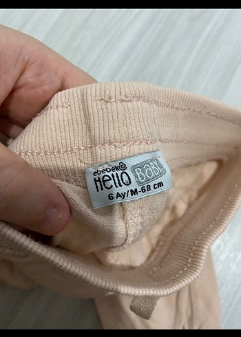 Kız Çocuk Bej ve Desenli Pamuk Pantolon - Görsel 5