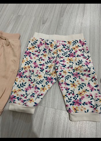 Kız Çocuk Bej ve Desenli Pamuk Pantolon - Görsel 2