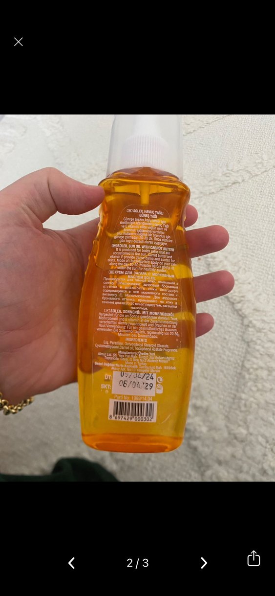 Seseal Soleil Havuç Özlü Güneş Yağı 200 ml - Görsel 2