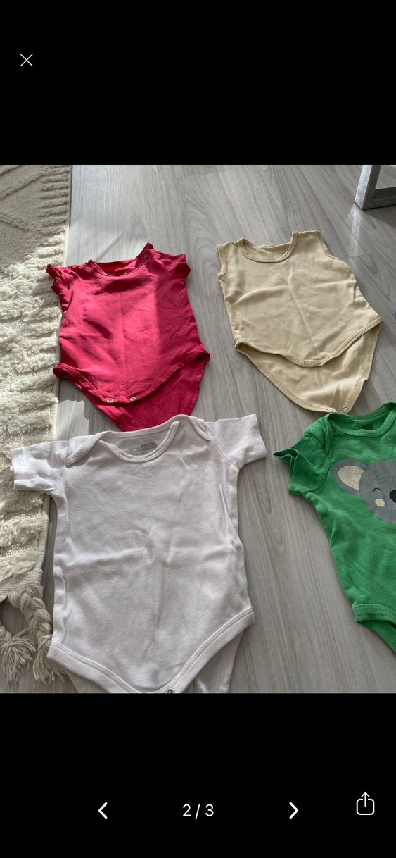 Çok Renkli Pamuklu Bebek Çıtçıtlı Body - Görsel 2