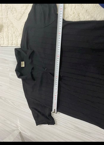 Siyah Kısa Kollu Keten  Gömlek - Görsel 4