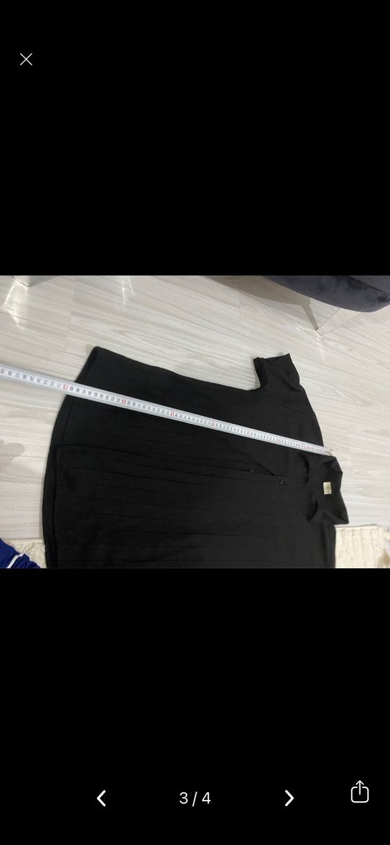 Siyah Kısa Kollu Keten  Gömlek - Görsel 3