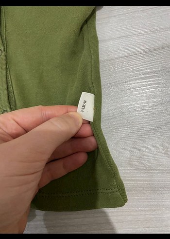 Erkek Çocuk Haki Düğmeli Sweatshirt - Görsel 3