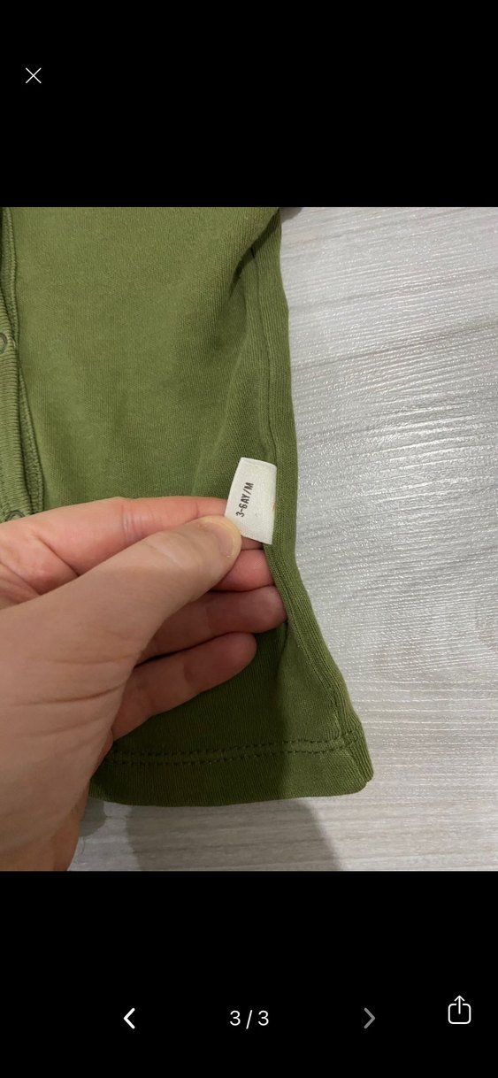 Erkek Çocuk Haki Düğmeli Sweatshirt - Görsel 3