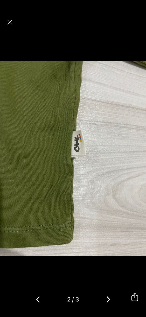 Erkek Çocuk Haki Düğmeli Sweatshirt - Görsel 2