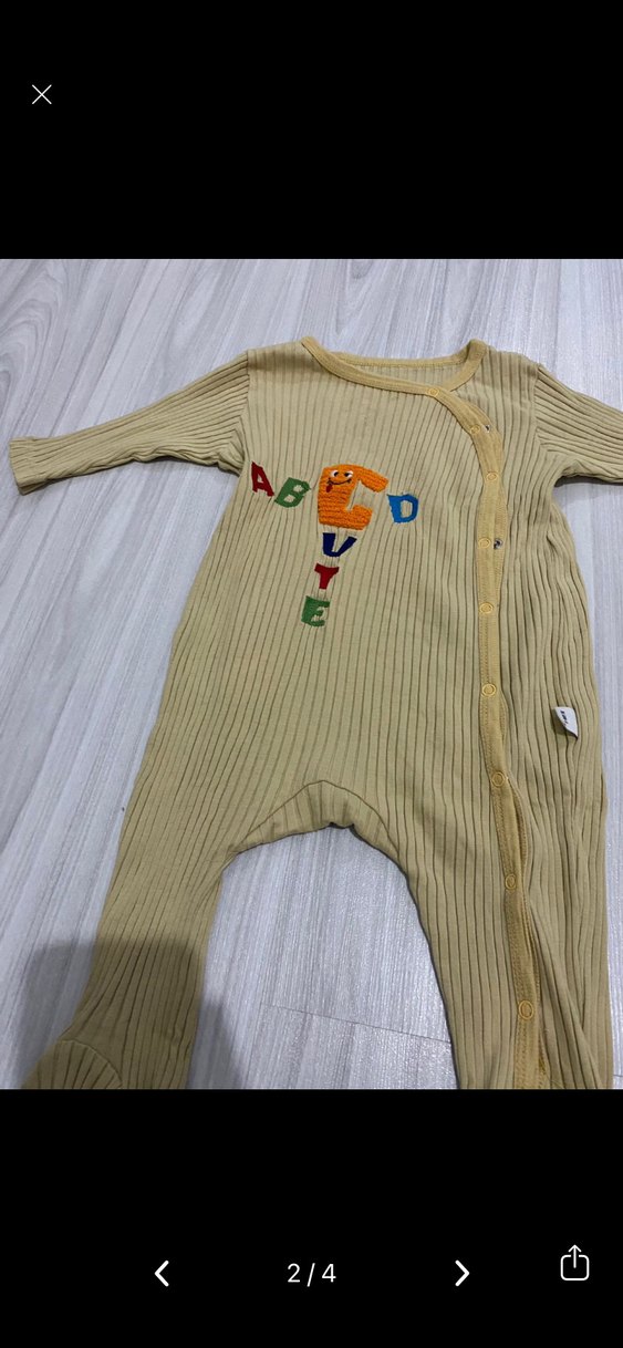 Uzun Kollu Sarı Örgü Erkek Bebek Tulum - Görsel 2