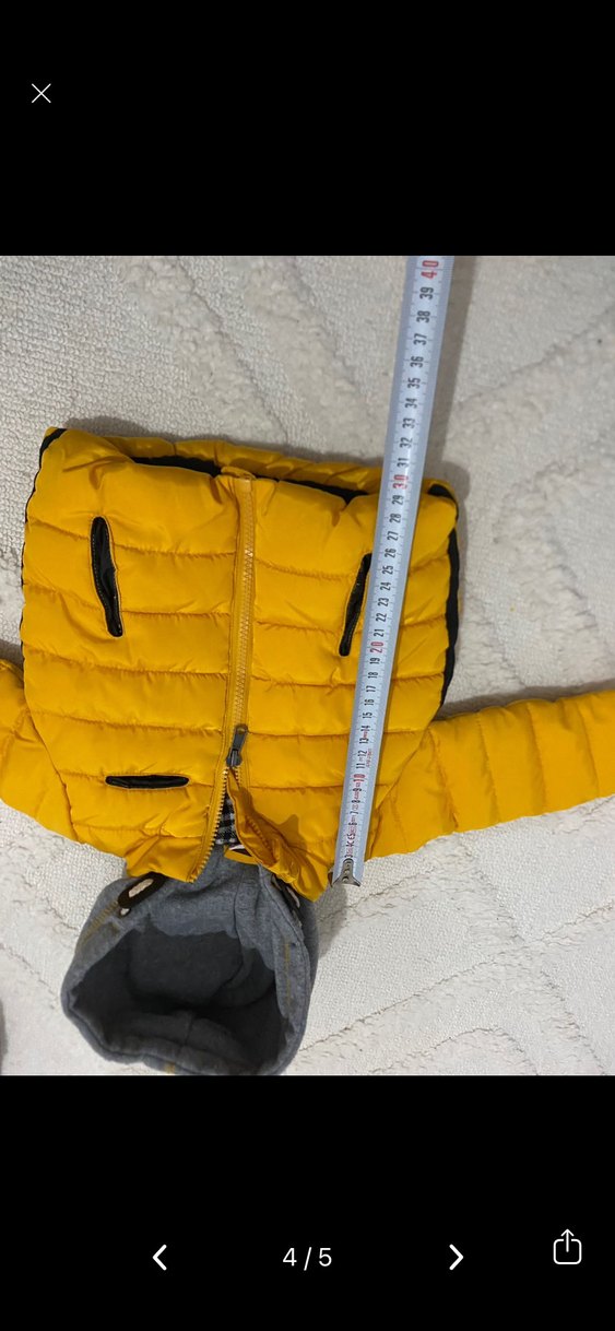 Sarı Fermuarlı Erkek Çocuk Mont - Görsel 4