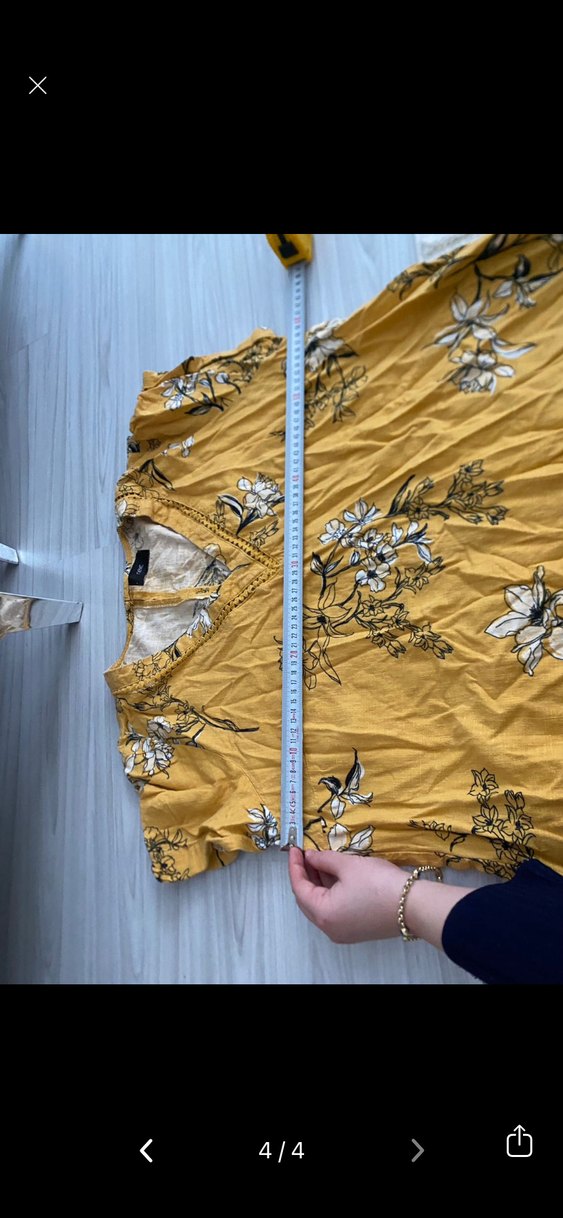 Sarı Çiçek Desenli Midi Bohem Elbise - Görsel 4