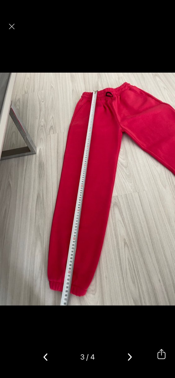 Kırmızı Kadın Rahat Kesim Eşofman Altı - Görsel 3