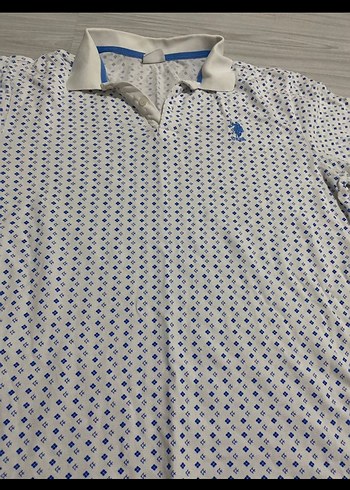 Beyaz Desenli Erkek Polo Tişört - Görsel 2