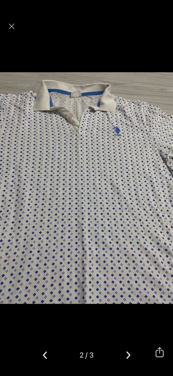 Beyaz Desenli Erkek Polo Tişört - Görsel 2