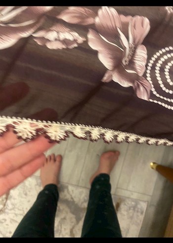 Dantel Detaylı Kahverengi Bohem Kadın Fular - Görsel 3