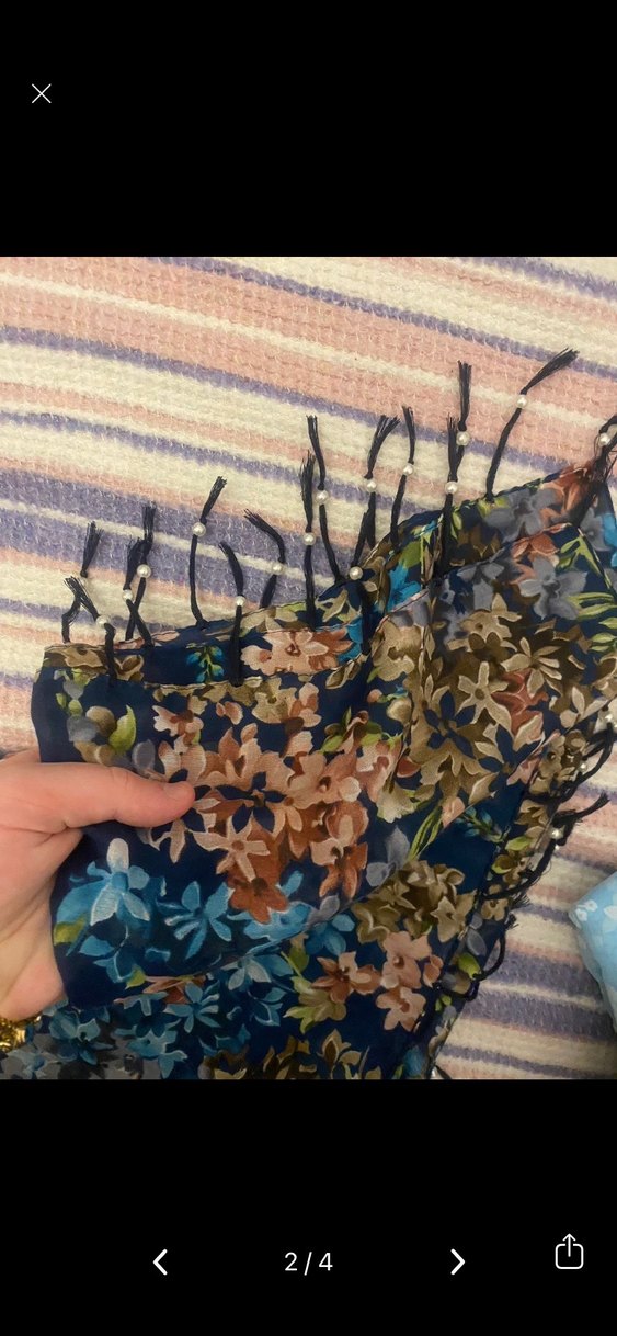 Çiçek Desenli Kadın Bohem Şal - Görsel 3