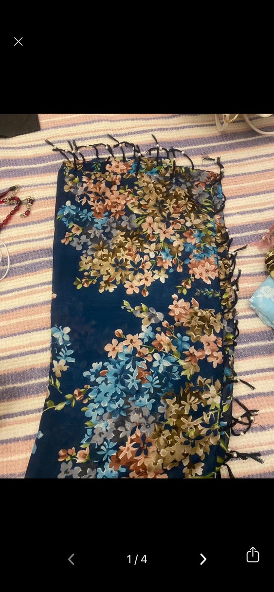 Çiçek Desenli Kadın Bohem Şal - Görsel 4