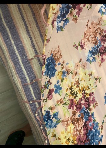 Çiçek Desenli Bohem Kadın Fular - Görsel 2