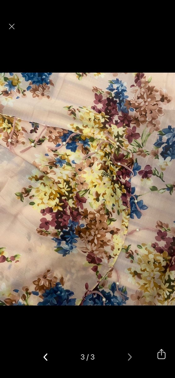 Çiçek Desenli Bohem Kadın Fular - Görsel 3