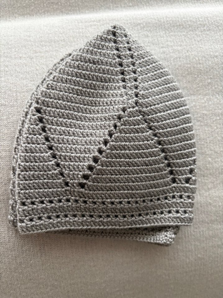 3 adet gri Örgü namaz takkesi - Görsel 2