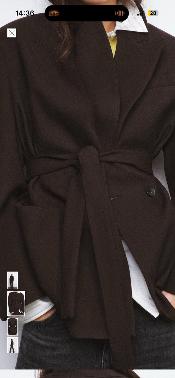 Kahverengi Kemerli Kadın Blazer Ceket - Görsel 3