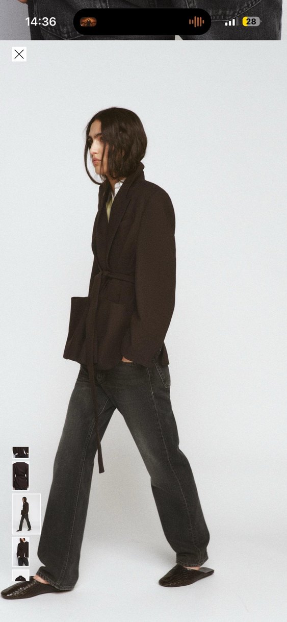 Kahverengi Kemerli Kadın Blazer Ceket - Görsel 4