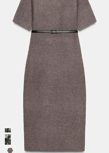 Kemerli midi Elbise - Görsel 4