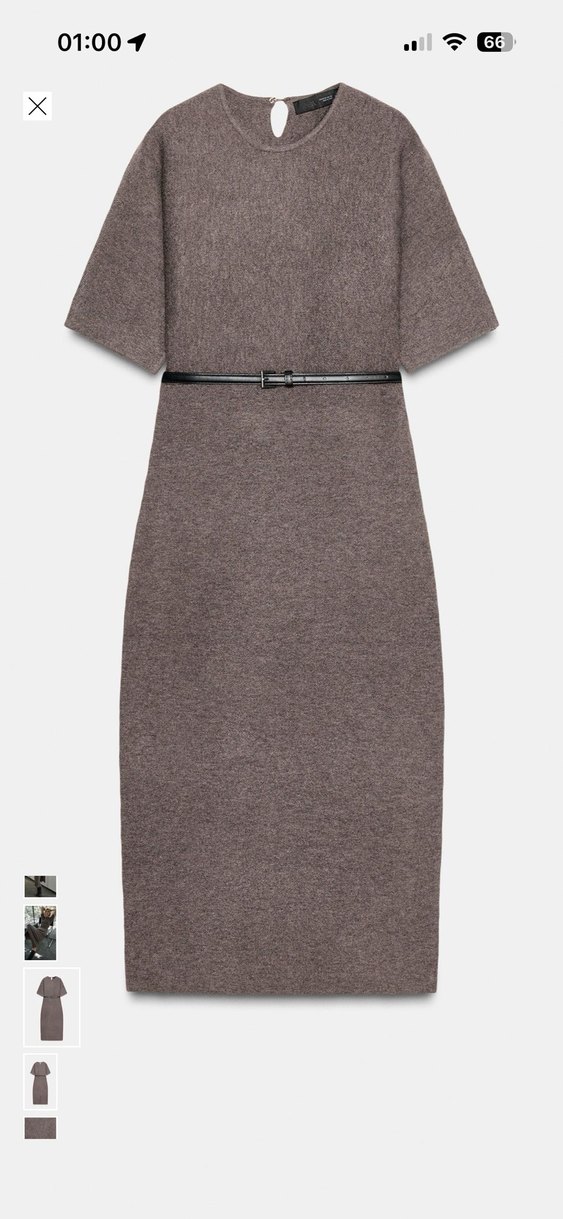 Kemerli midi Elbise - Görsel 4