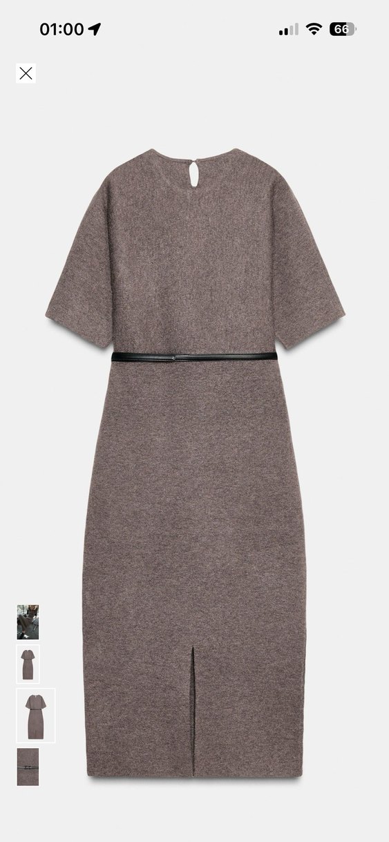 Kemerli midi Elbise - Görsel 3