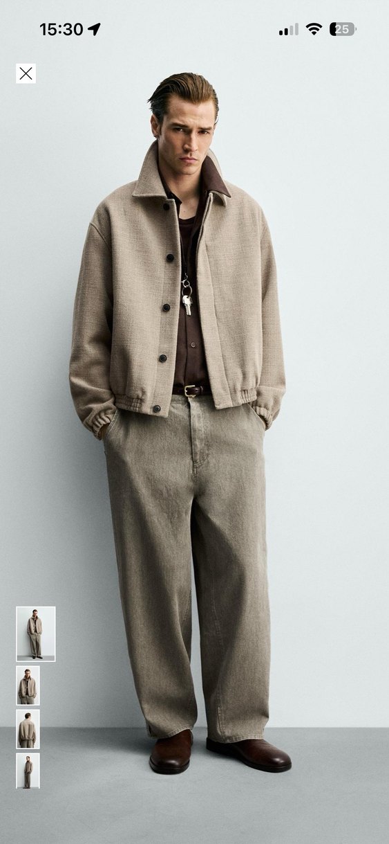 Bej Erkek Regular Fit Dokulu Ceket - Görsel 2