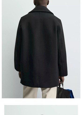 Erkek Siyah Regular Fit Midi Kaban - Görsel 2