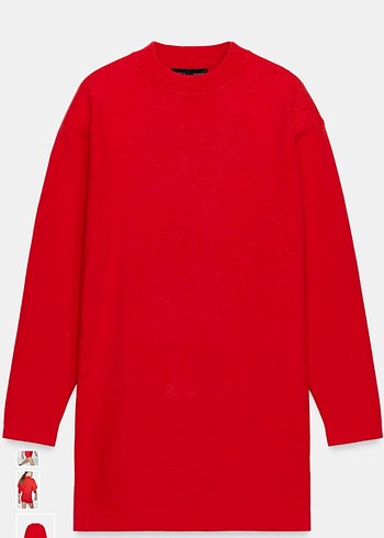 Kırmızı Kadın Uzun Kollu Mini Elbise ( s m L ) - Görsel 4