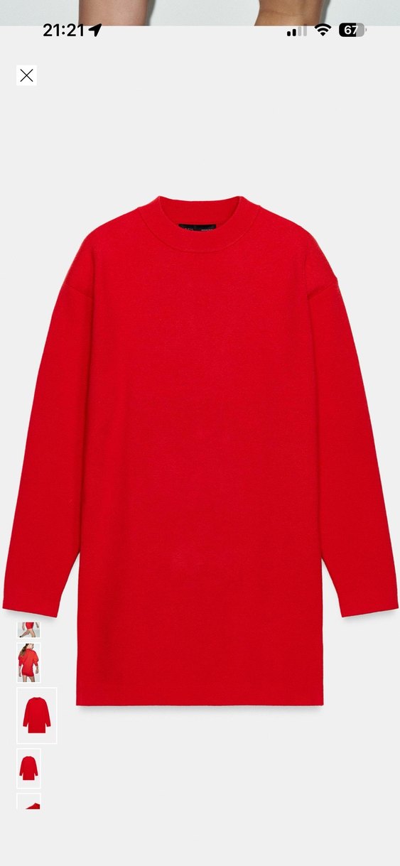 Kırmızı Kadın Uzun Kollu Mini Elbise ( s m L ) - Görsel 4