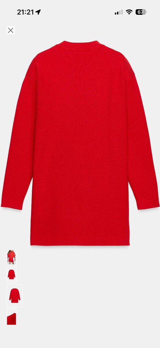 Kırmızı Kadın Uzun Kollu Mini Elbise ( s m L ) - Görsel 5