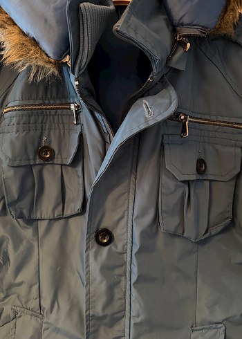 Kapüşonlu Petrol Mavisi Sokak Stili Ceket Mont Kaban Erkek Kadın - Görsel 4