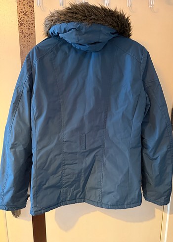 Kapüşonlu Petrol Mavisi Sokak Stili Ceket Mont Kaban Erkek Kadın - Görsel 2