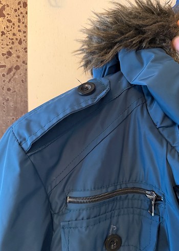 Kapüşonlu Petrol Mavisi Sokak Stili Ceket Mont Kaban Erkek Kadın - Görsel 5