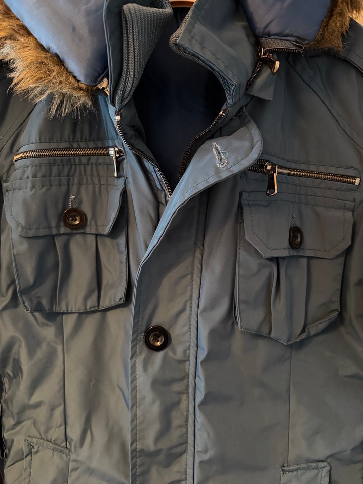 Kapüşonlu Petrol Mavisi Sokak Stili Ceket Mont Kaban Erkek Kadın - Görsel 4