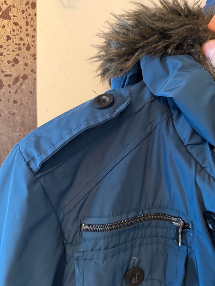 Kapüşonlu Petrol Mavisi Sokak Stili Ceket Mont Kaban Erkek Kadın - Görsel 5