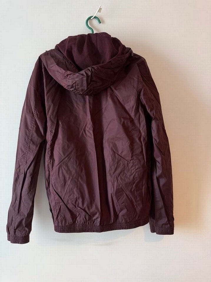 Bordo Kapüşonlu Fermuarlı Erkek Kadın Ceket Yağmurluk Mont - Görsel 3