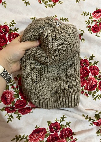 Gri Ponponlu Kadın Örgü Bere - Görsel 3