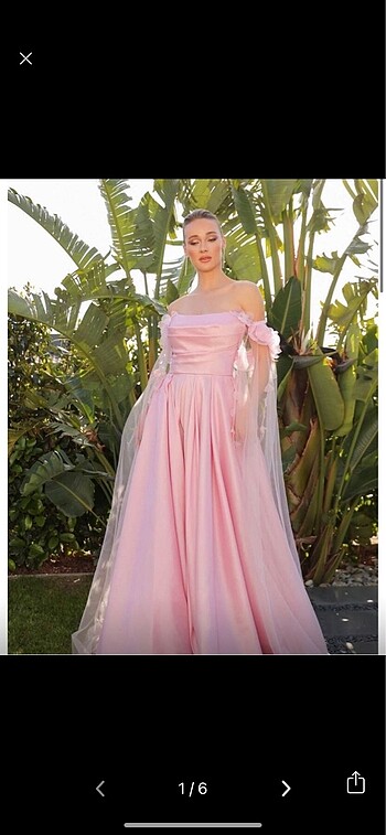Pembe saten nisan elbisesi