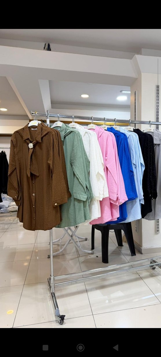 Uzun Kollu Beyaz Bağlamalı Kadın Gömlek - Görsel 2