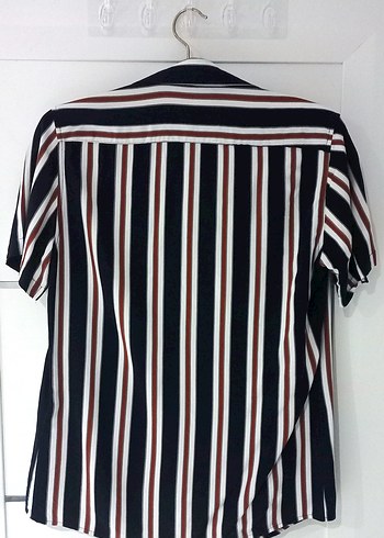 DEFACTO YAZLIK DİKEY ÇİZGİLİ KISA KOLLU GÖMLEK - Görsel 3