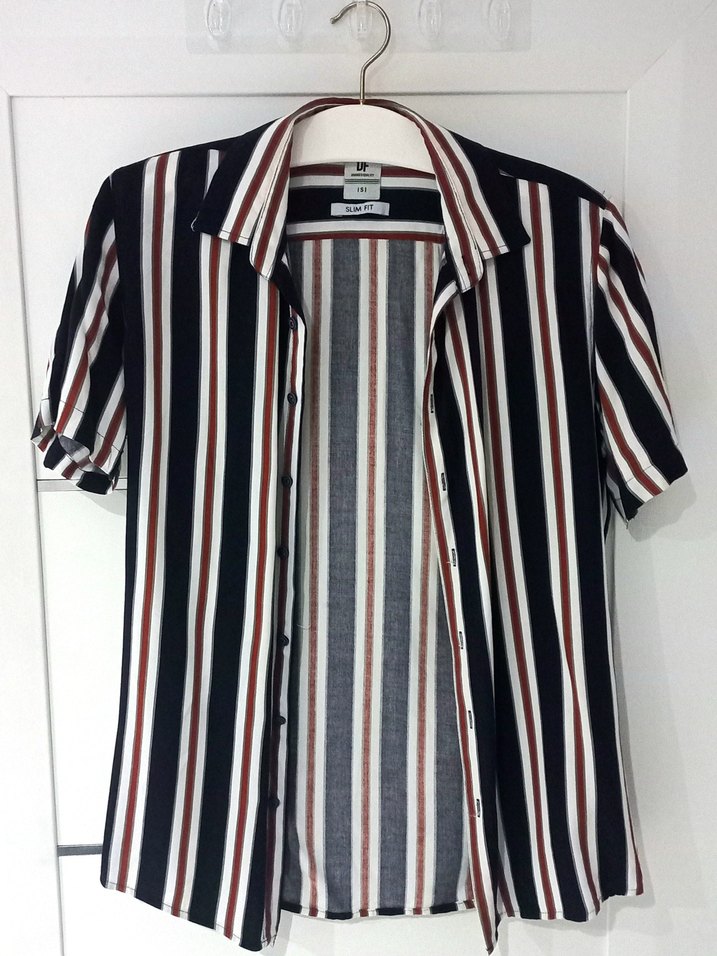 DEFACTO YAZLIK DİKEY ÇİZGİLİ KISA KOLLU GÖMLEK - Görsel 2