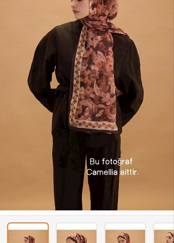 CS Camellia Scarf Soft Pamuk Petra Rami Şal - Görsel 2