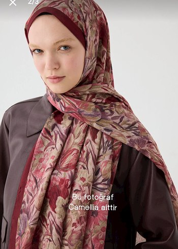 CS Camellia Scarf Soft Pamuk Paraside Şal - Görsel 7