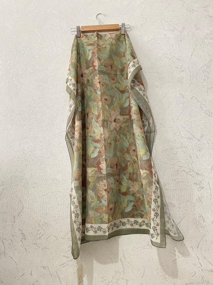 CS Camellia Scarf Soft Pamuk Rami Petra Şal - Görsel 5