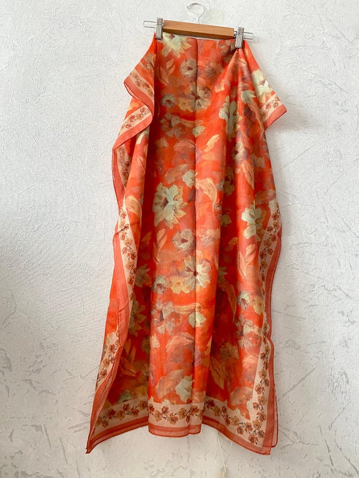 CS Camellia Scarf Soft Pamuk Rami Petra Şal - Görsel 2