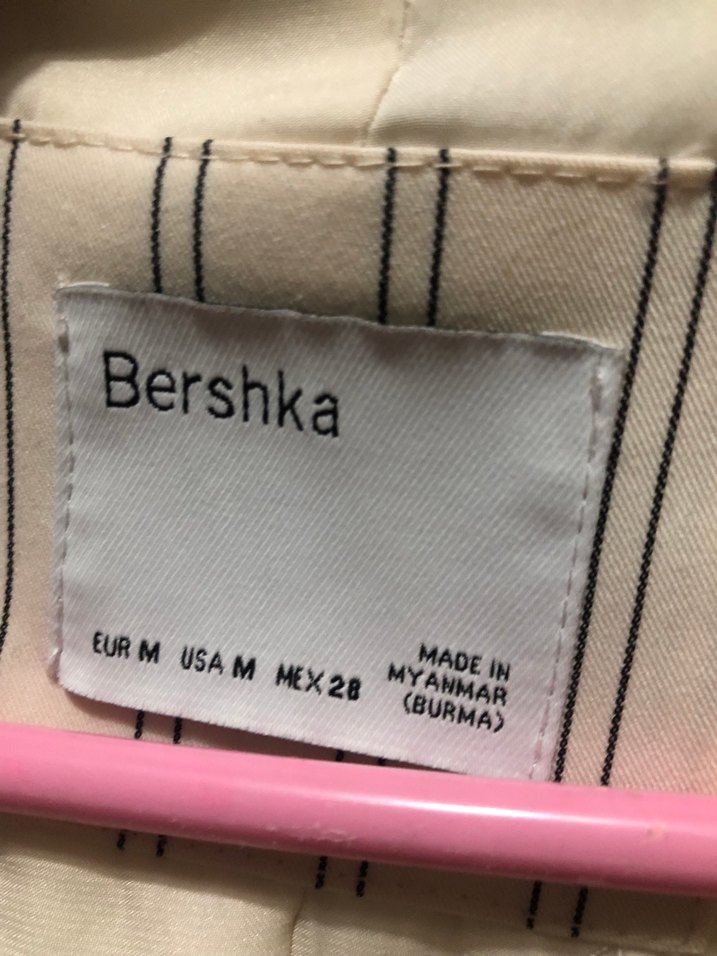 Bershka-Çizgili Beyaz Kadın Blazer Ceket - Görsel 2